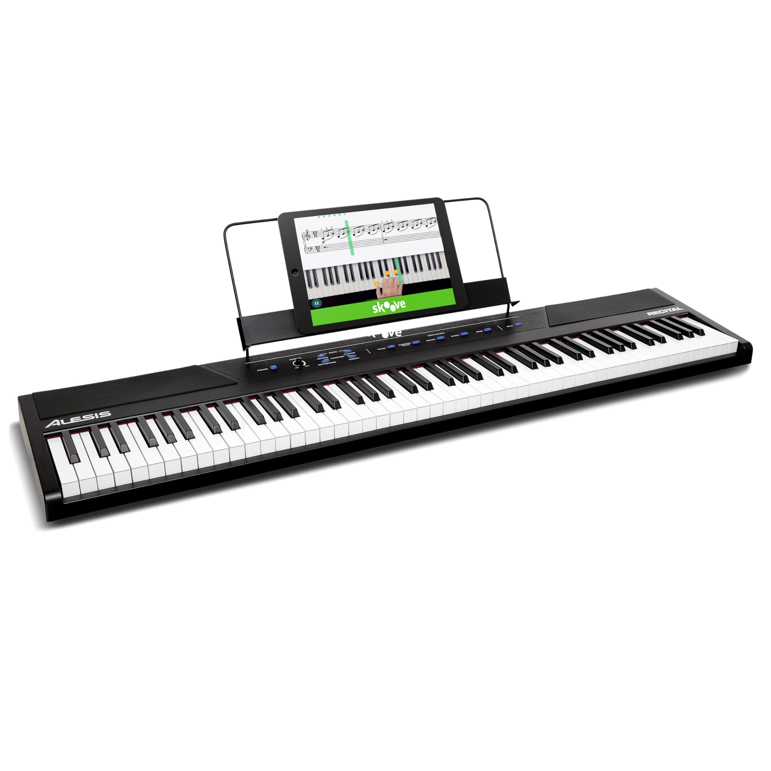 Recital - 88 Key Digital Piano Keyboard with Semi-Weighted Keys, 2x20W Speakers, 5 Voices, Split, Layer and Lesson Mode, FX and Piano Lessons
