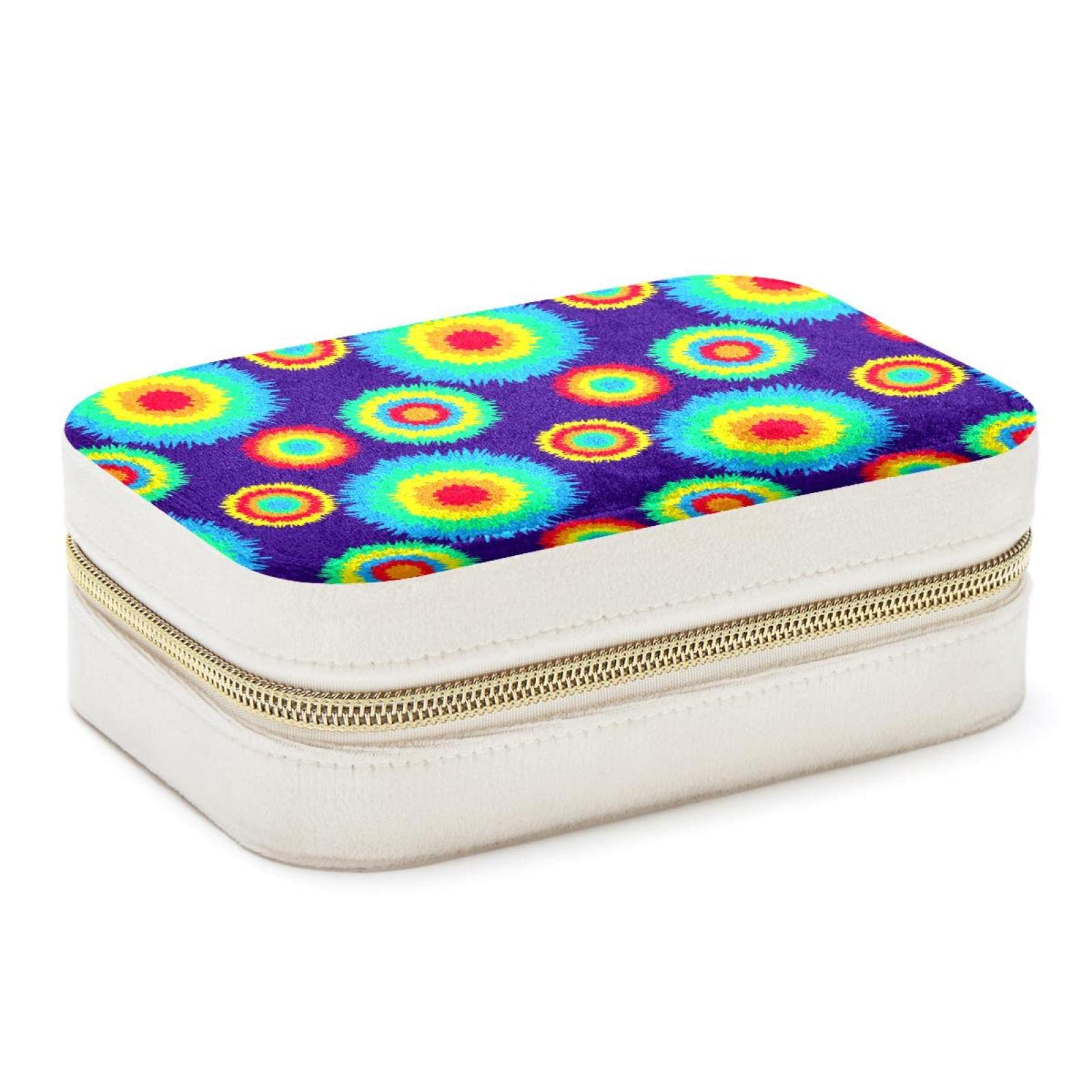 Boîte à bijoux de voyage portable anti-nœuds avec fermeture zippée pour bagues et boucles