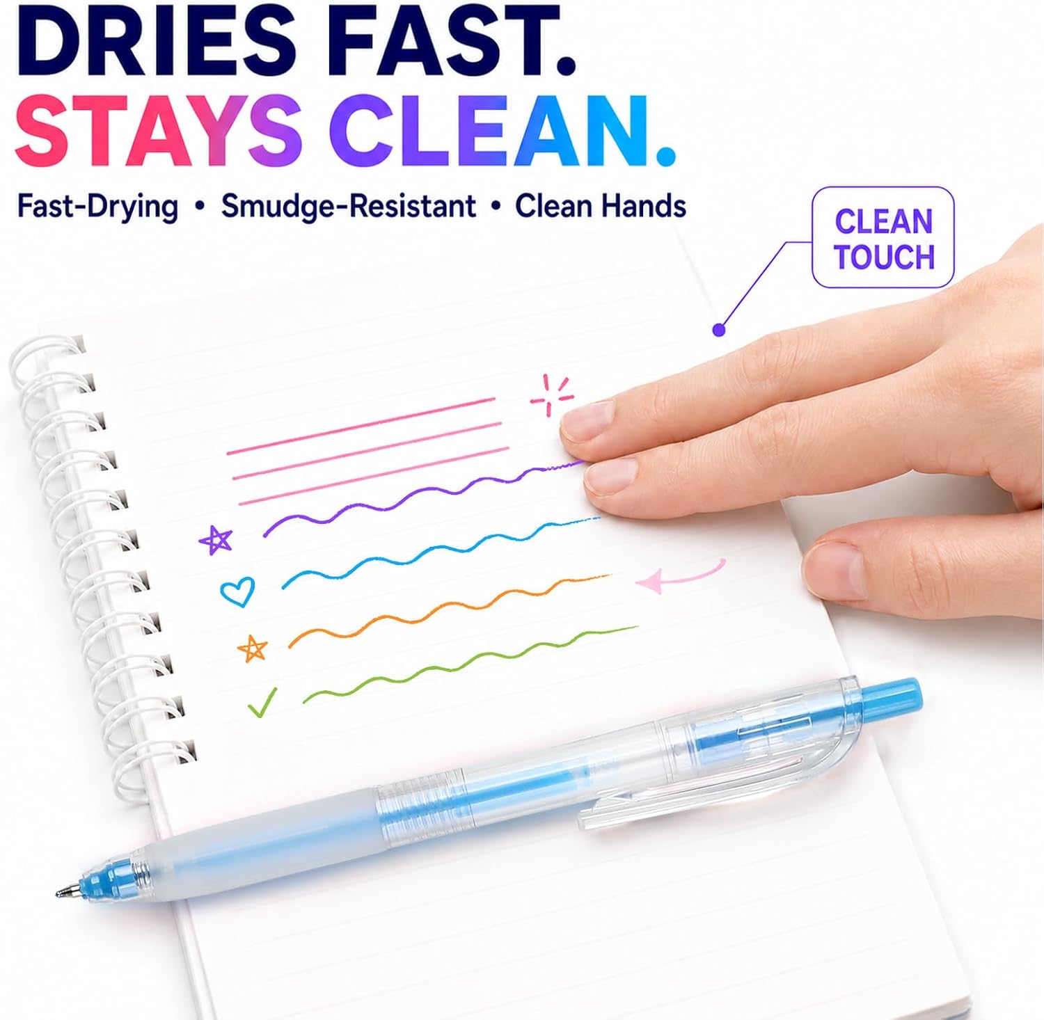 18 Color Retractable Acrylic Gel Pens Smooth 0.7mm Rollerball Tip | Acrylic Gel Paint Pens,for Writing, Drawing, Journaling, Note-Taking, and are Suitable for Office and Home Use