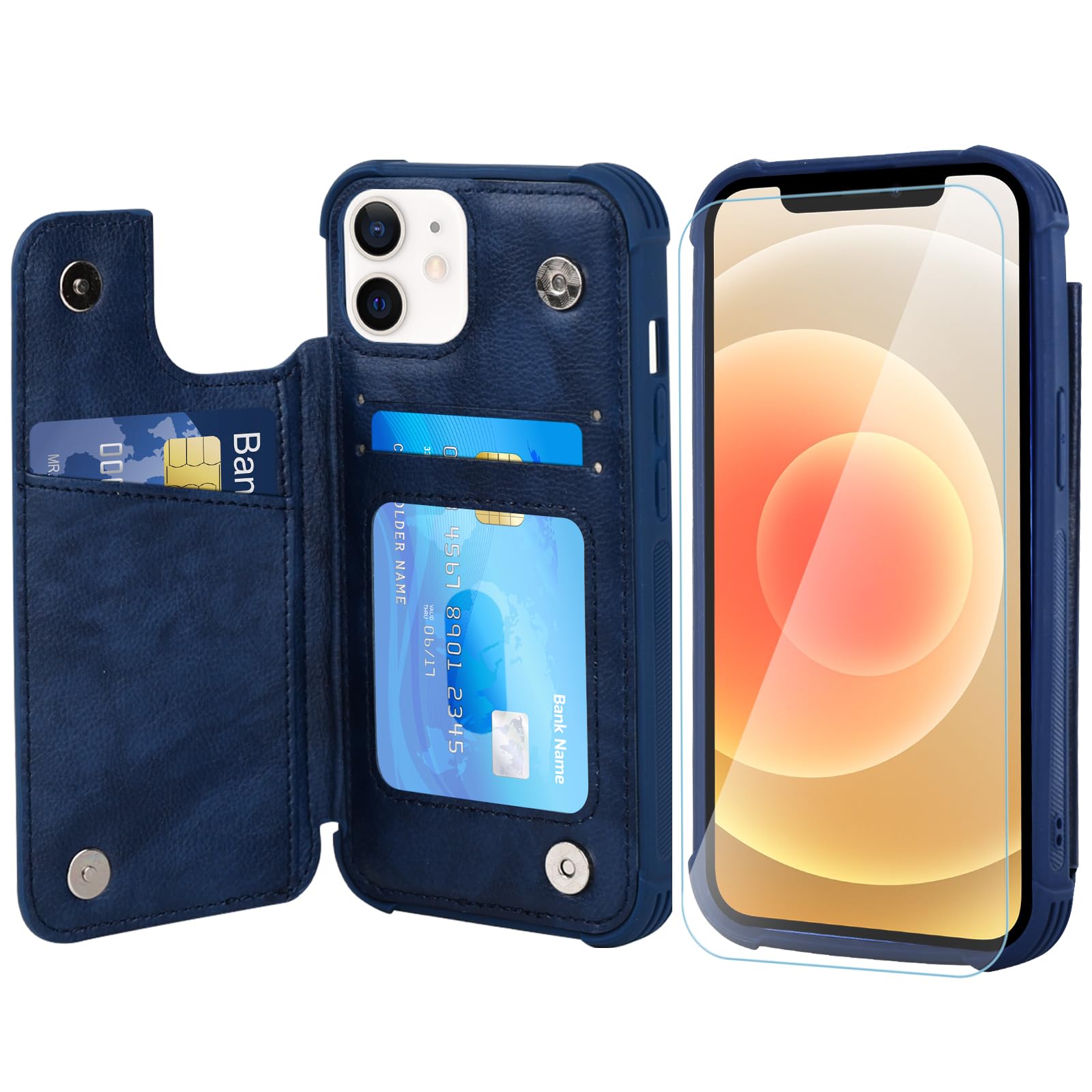 VANAVAGY Wallet Case for iPhone 11 for Women Men with RFID Blocking Card Holder, PU Leather Flip Phone Cover Fits Magnetic Car Mount Kickstand with