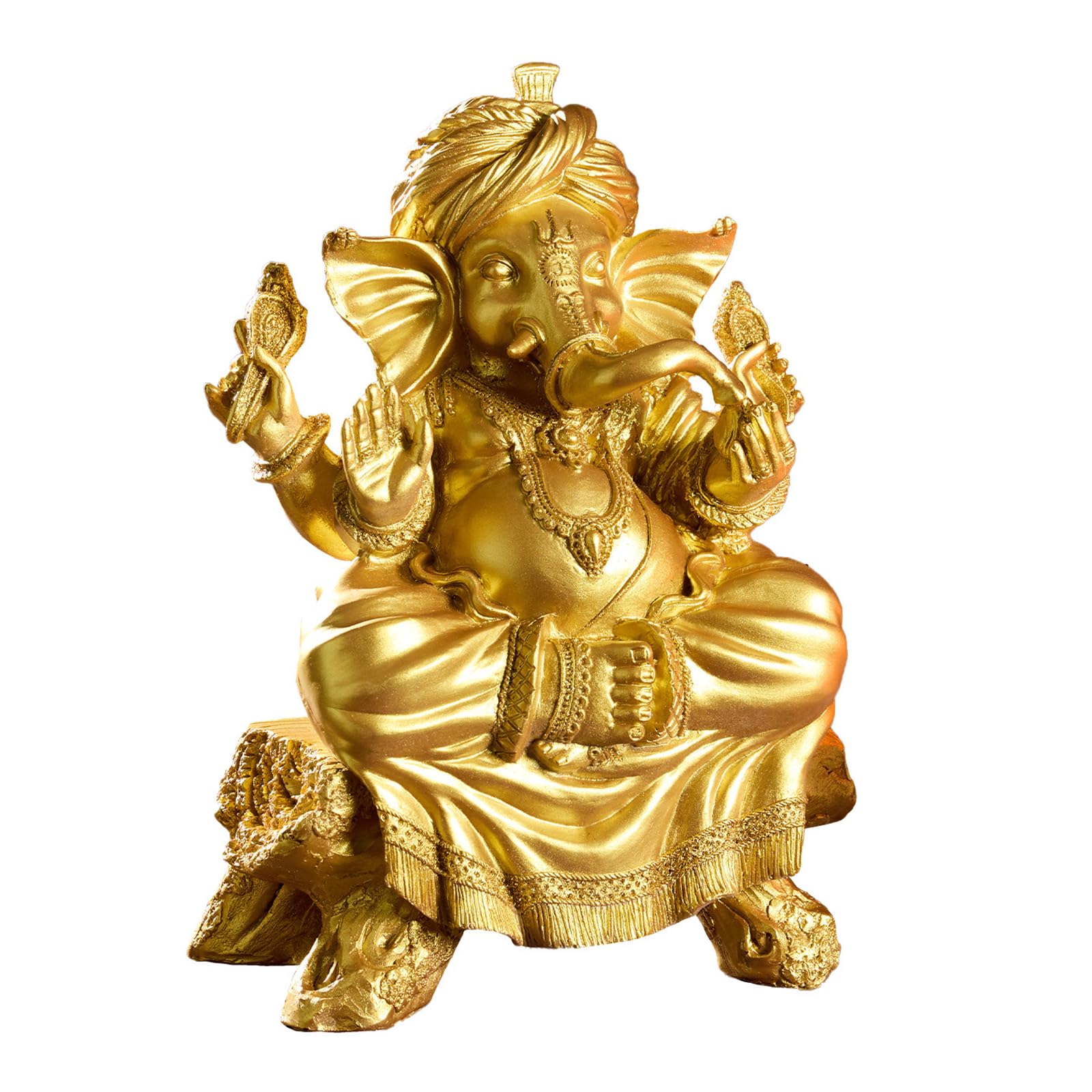 YXCQHZM Ganesh Buddha Statue Elephant Statue Ganpati Idol Buddha Sculptures Hindu Gift (gold)