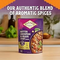 Vista 6 de Patak's Butter Chickpeas & Veggies – Comida vegetariana lista para comer – Curry indio suave con garbanzos, espinacas y verduras – Comida