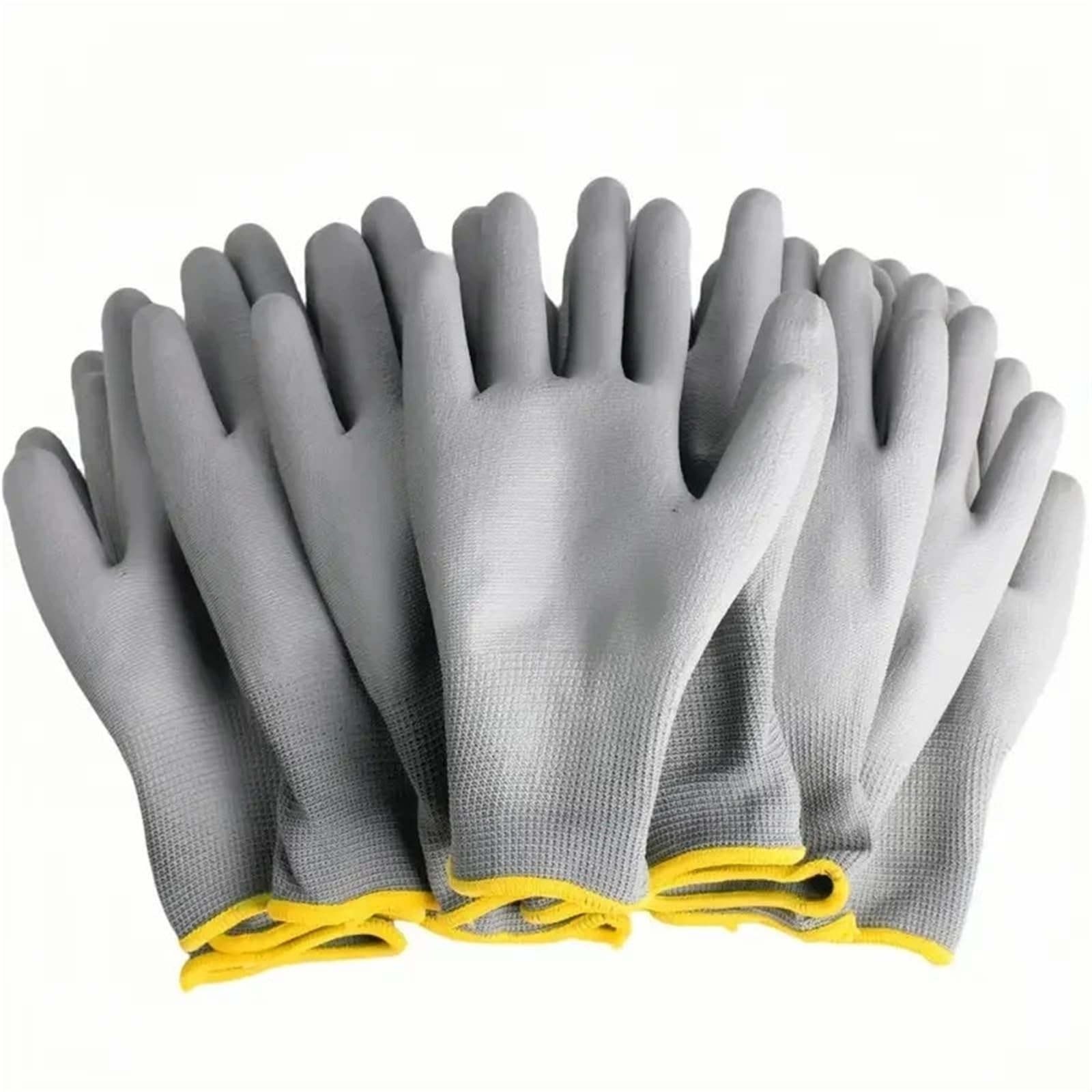Genérico 12 pares de guantes de trabajo con palma recubierta en negro/gris - Guantes de seguridad for horticultura, carpintería y reparaciones(Gray 36 pairs,XL)