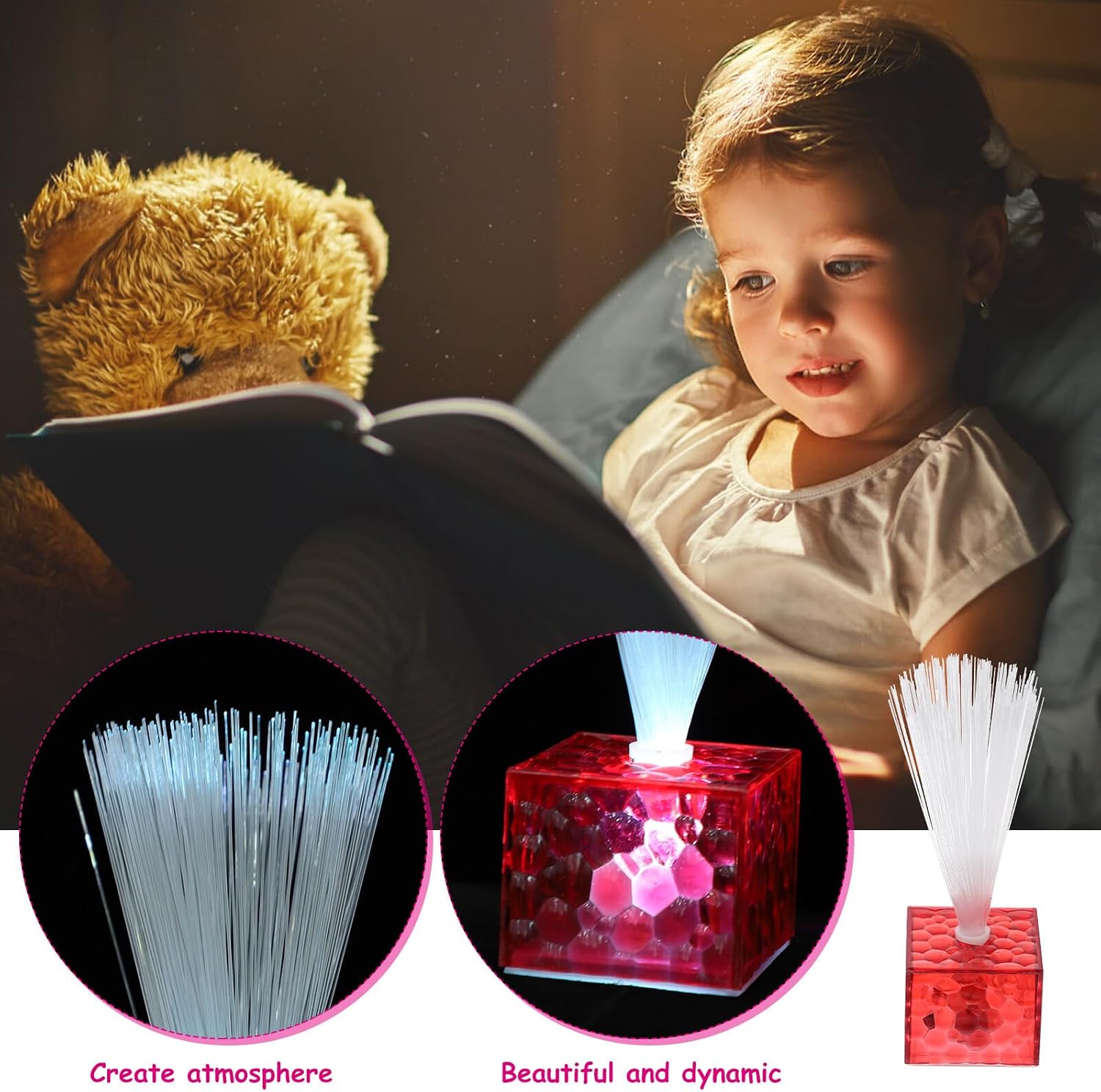 6pcs LED Fiber Optic Lights Battery Operated Table Centerpieces for Weddings Parties Romantic Atmosphere Decorative Lamps for Holiday Birthday Events