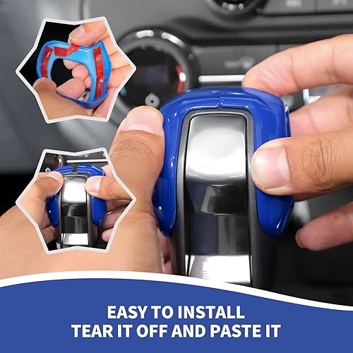 Miniatura 7 de RAZPOY Cubierta de perilla de palanca de cambios compatible con accesorios interiores Ford Bronco 2021-2023 color rojo