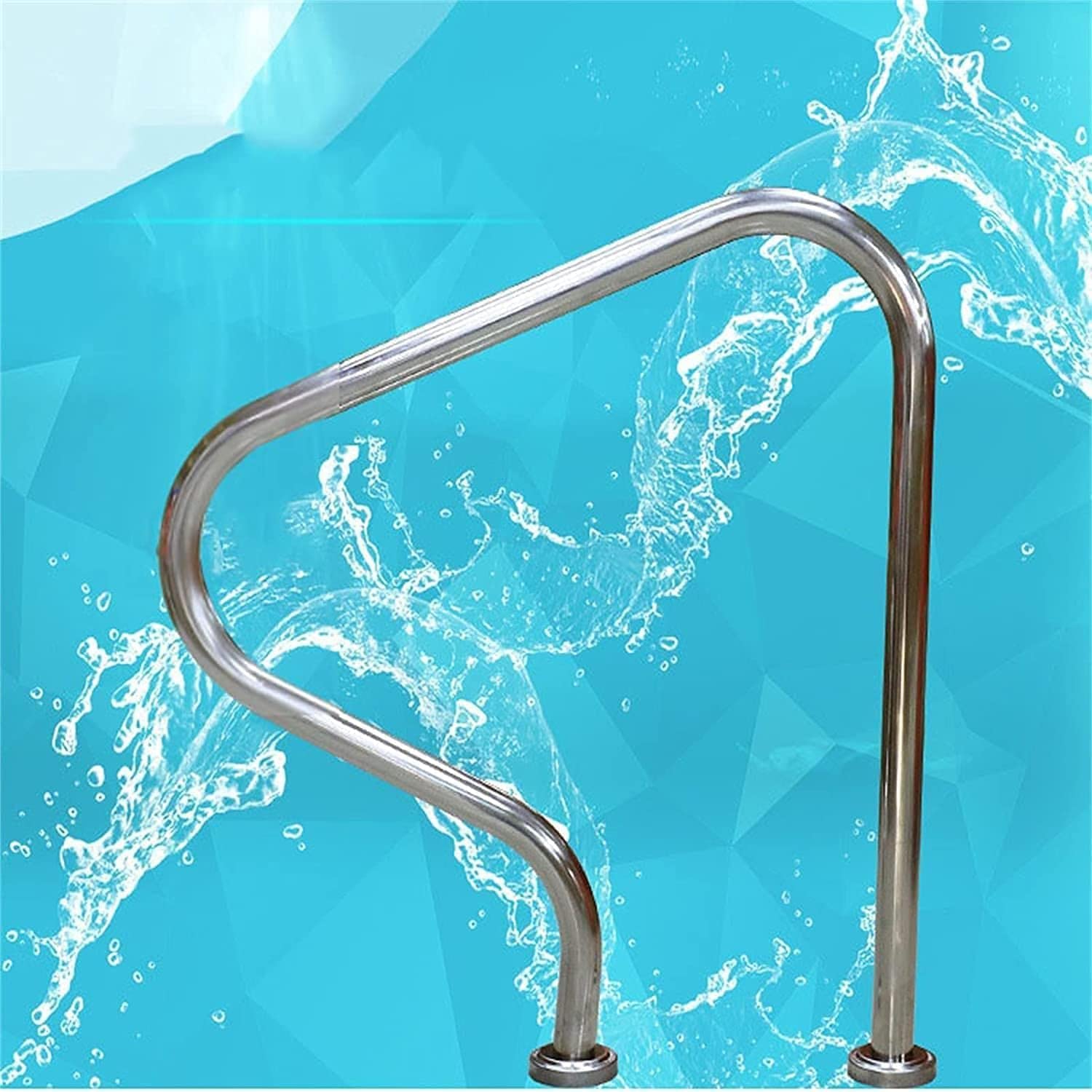 MSHGSKU Swimming Pool Safety Hand Rail Stainless Steel Swimming Pool Handrail, Ramp Stair Handrail for Inground Pool Entry, Easy to Install