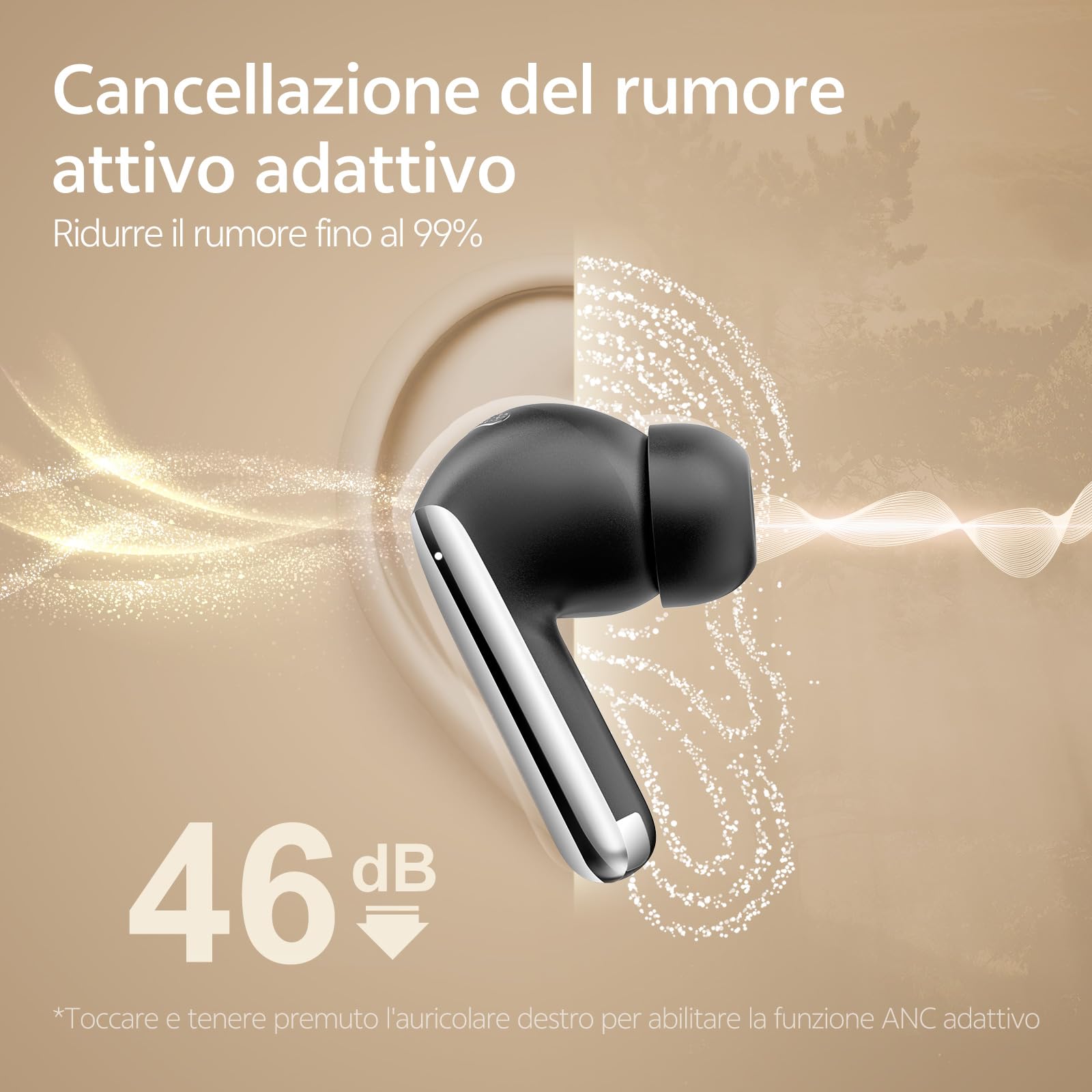 QCY MeloBuds Pro Cuffie Bluetooth Auricolari Wireless con Cancellazione del Rumore Adattiva, LDAC Hi-Res Audio Bluetooth 5.3 Connessione Multipunto, 34 ore di riproduzione, Vestibilità Comoda