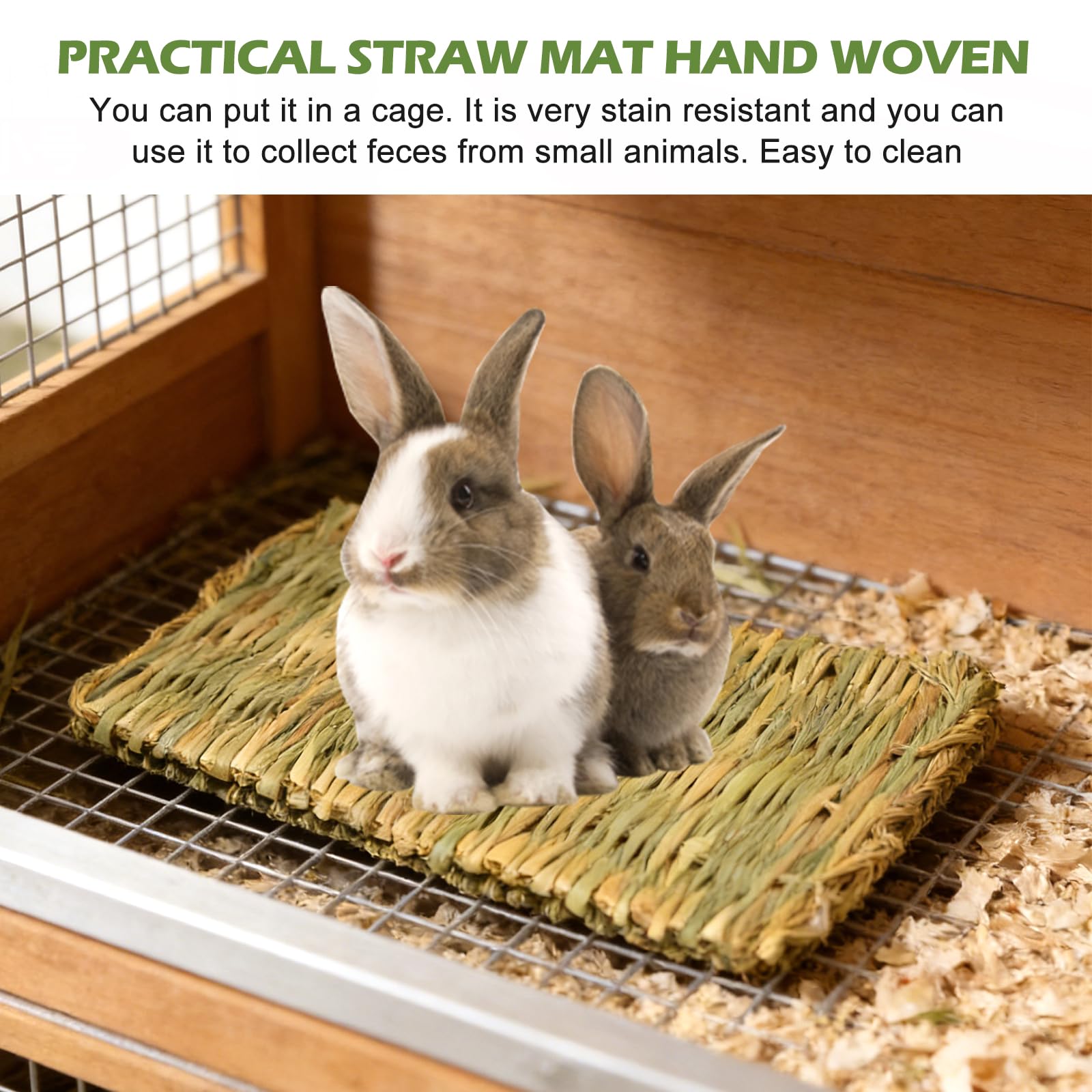 Lot De 10 Tapis D'herbe Pour Les Lapins, Tapis Tissé Pour Petits Animaux, Tapi D'herbe Pour Petits Animaux, 28 X 20cm Tapi D'herbes Naturel Tissé À La Main Pour Hamster, Cochon, Lapin Et Perroquet