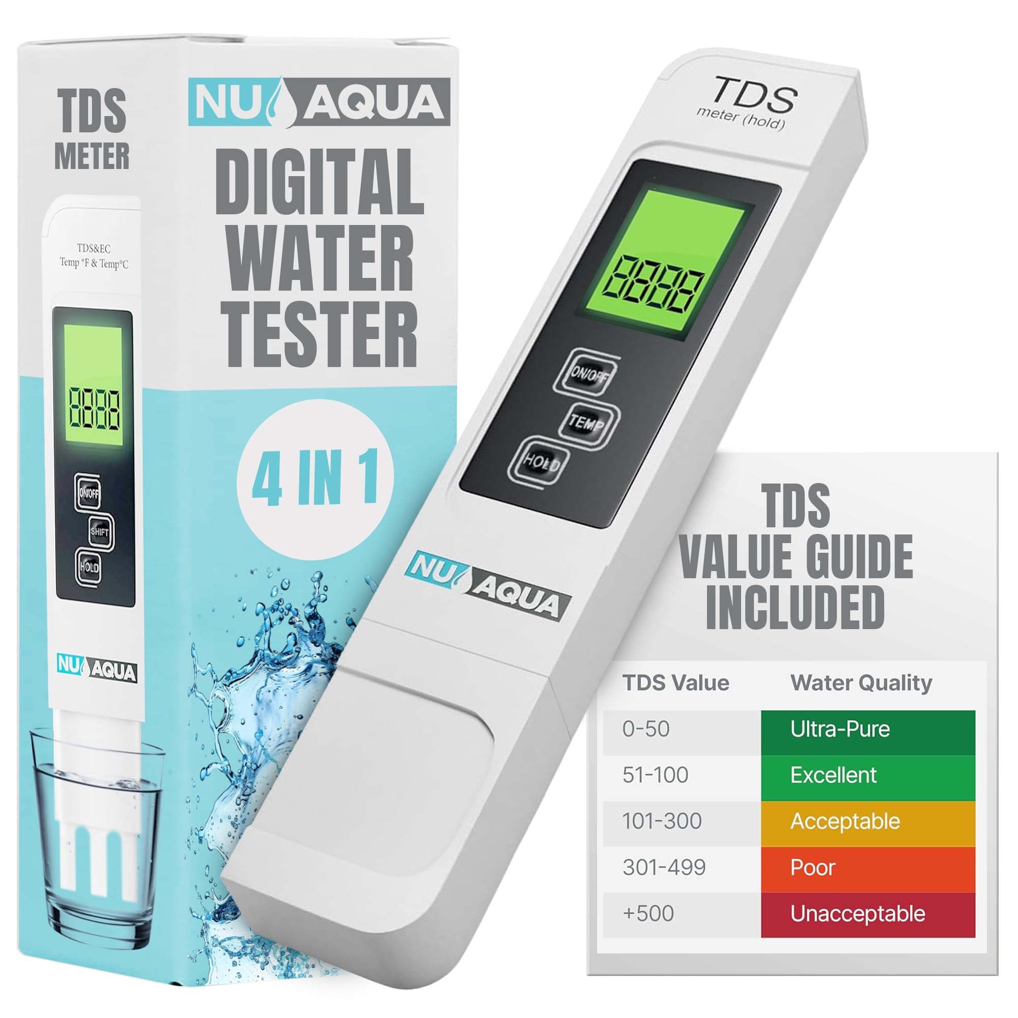 NU Aqua Digital Water Tester - Instant TDS, EC & Temp -1 NU Aqua Digital Water Tester - Instant TDS, EC & Temp -1