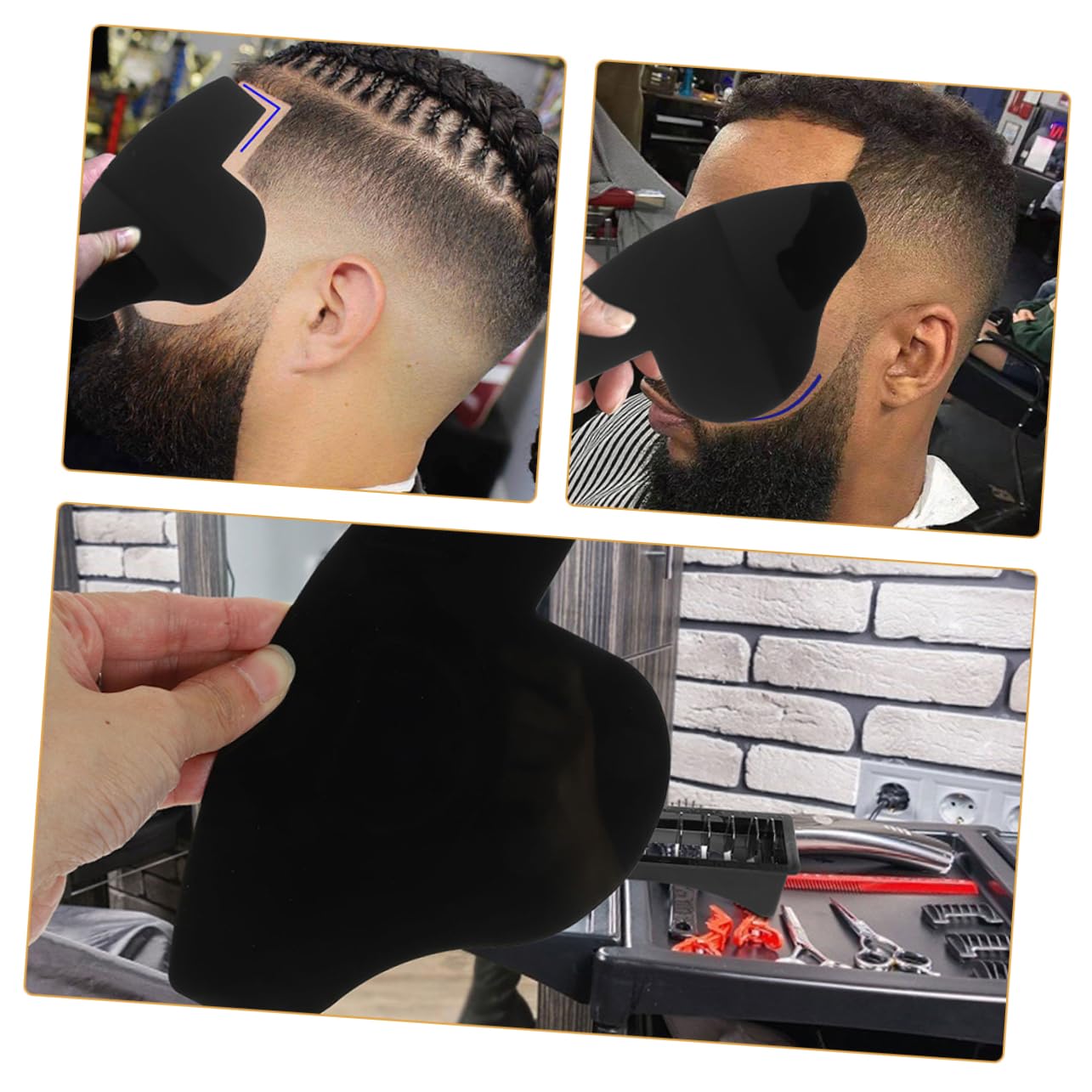 FRCOLOR Hairline Shaper for Black Beard Card Hairline Template Styling Tool Beard Shaper for