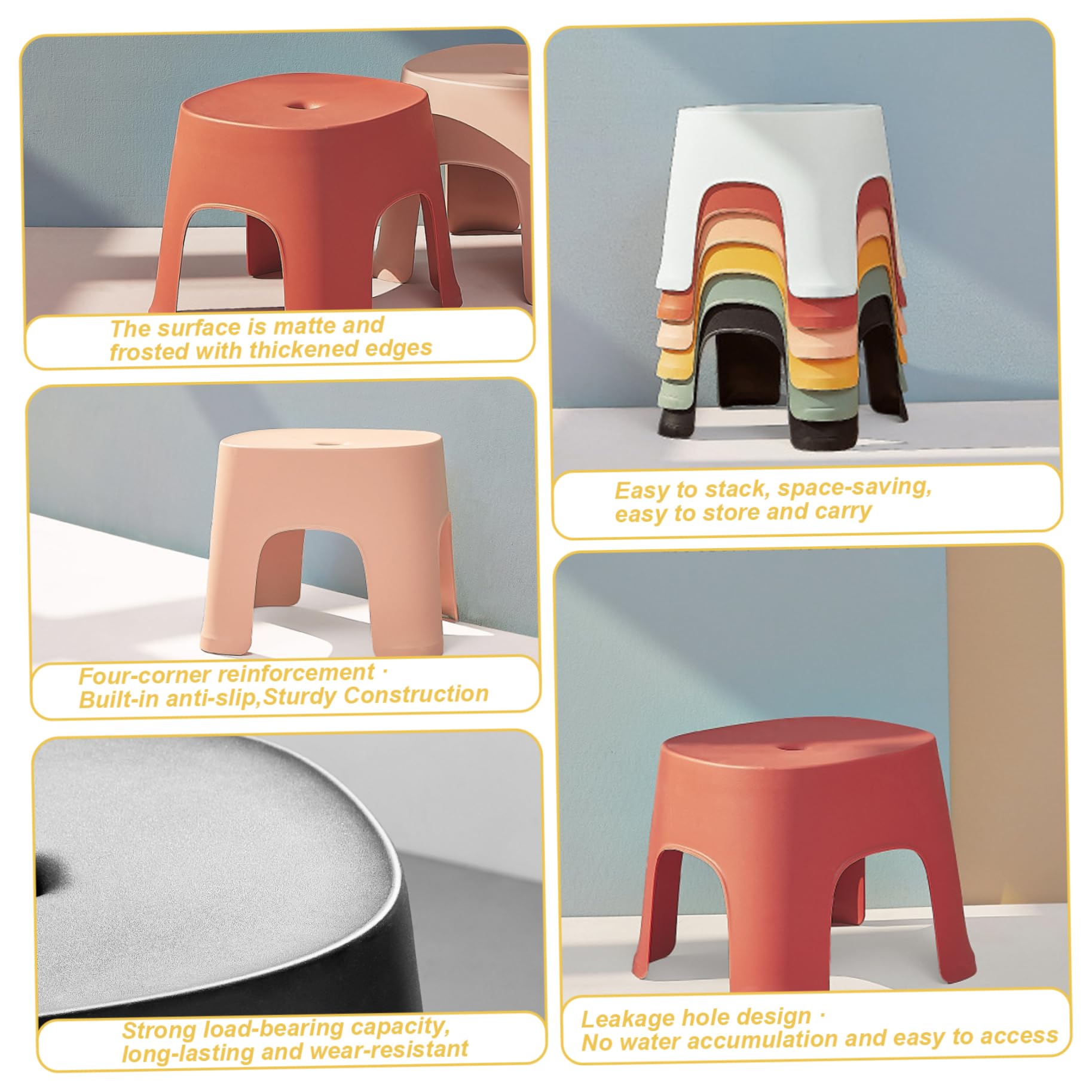 Tabouret d'enfants 8x8x6 Pouces empilable et Lourde Tabouret PVC en PVC en