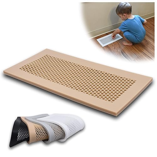 Famba Cubierta de ventilación a prueba de bebés para el suelo del hogar, de silicona suave, a prueba de niños, atrapa objetos pequeños y evita que