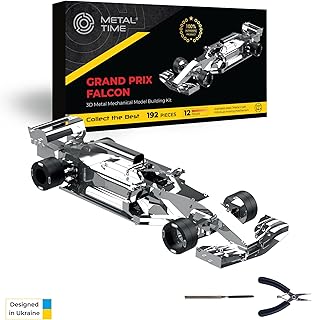 METAL-TIME Race Car Mechanical Model, F1 car Metal Model Kit, 3D Metal Model Kits to Build for Adults, Model Formula One Grand Prix Falcon