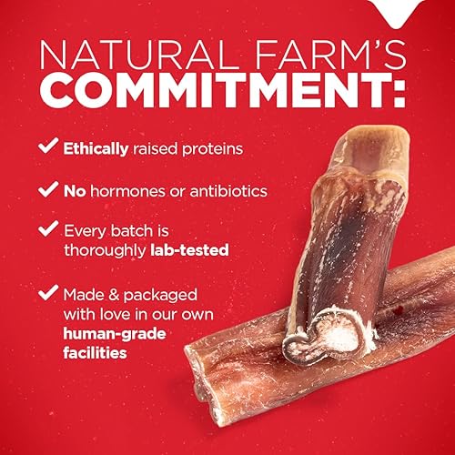 Miniatura 43 de Natural Farm - Palitos masticables y sin olor 100% de carne de res en conserva de ganado alimentado con pasto, para perros pequeños y grandes