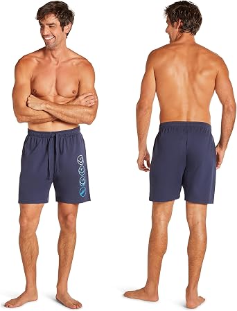 Joe Boxer French Terry Mens Pajama Shorts, Logo Print Mens Sleep Shorts Loungewear, Summer PJ Bottoms