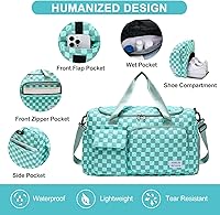 Vista 420 de Pequeña bolsa de gimnasio para mujer, bolsa de viaje con compartimento para zapatos