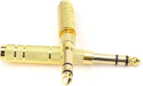 Miniatura 4 de SiYear Conector TRS de 0.138 in 18 pulgadas a conector de 0.250 in 14 pulgadas y conector hembra de 0.138 in a 6.35 macho chapado en oro,