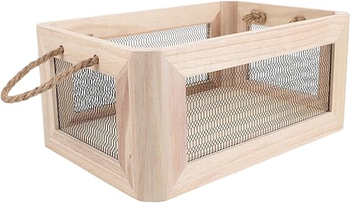 Holibanna Cesta de juguetes para artículos diversos, cajas de madera para exhibición, cesta decorativa, organizador de artículos diversos, cesta de