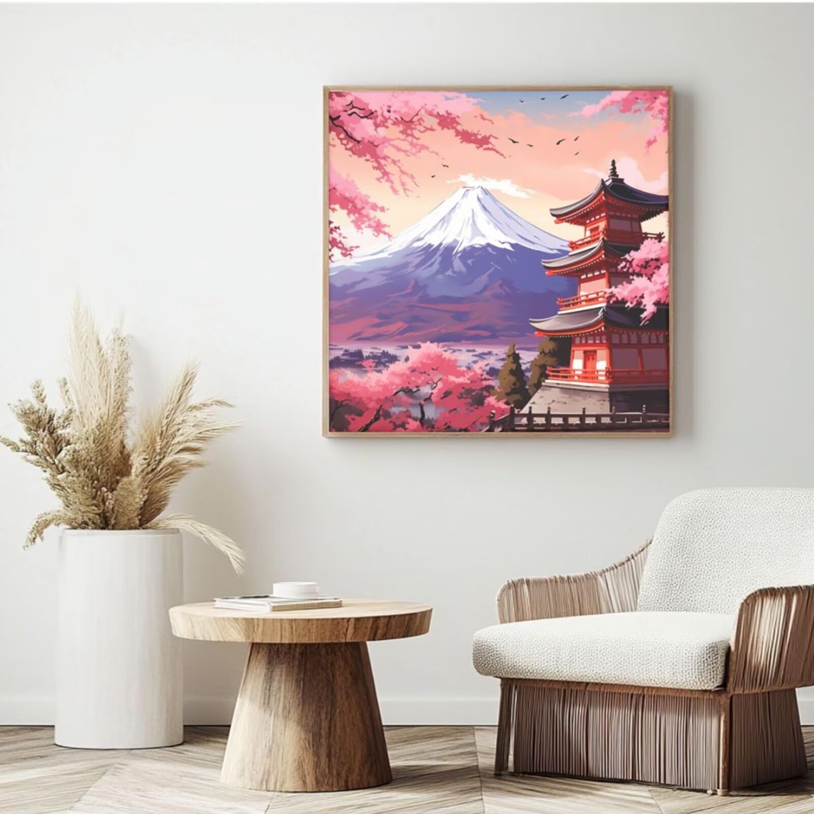 Malen nach Zahlen MK162 Malen-nach-Zahlen-Set für Erwachsene, Motiv: Berg Fuji, Japan, Malen nach Zahlen für Anfänger, Acryl-Peinture a Numero, Ölgemälde, Kunsthandwerk Kits für Wanddekoration – (65 x