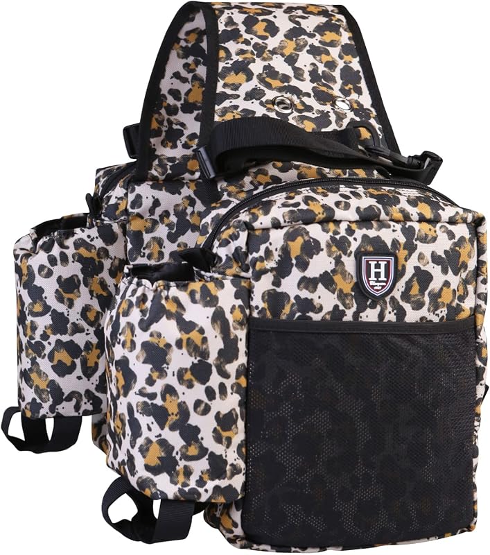 Alforje para Sela Harrison Howard em Nylon com Bolsas para Garrafas e Equipamentos, Estampa Leopard