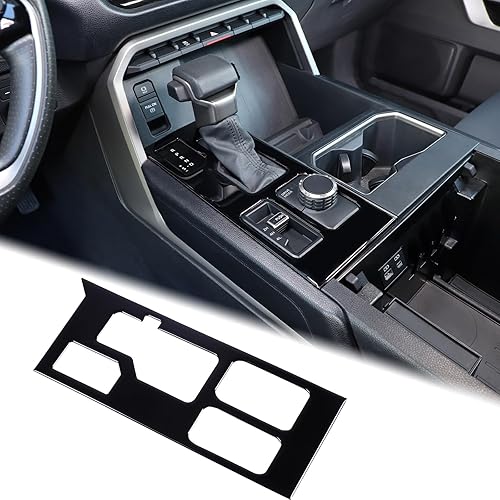 Vista 129 de Aunginsy Cubierta de panel de palanca de cambios de control central, compatible con Toyota Tundra/Sequoia 2022-2024, consola de palanca de cambios