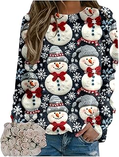 [TXWZM] クリスマスtシャツ大人レディース クリスマス tシャツ 半袖 可愛い サンタコス 雪だるま プリント トップス カジュアル シンプル tシャツ ゆったり 面白い クリスマス 衣装 大人 おもしろ tシャツ パーティー イベント ...