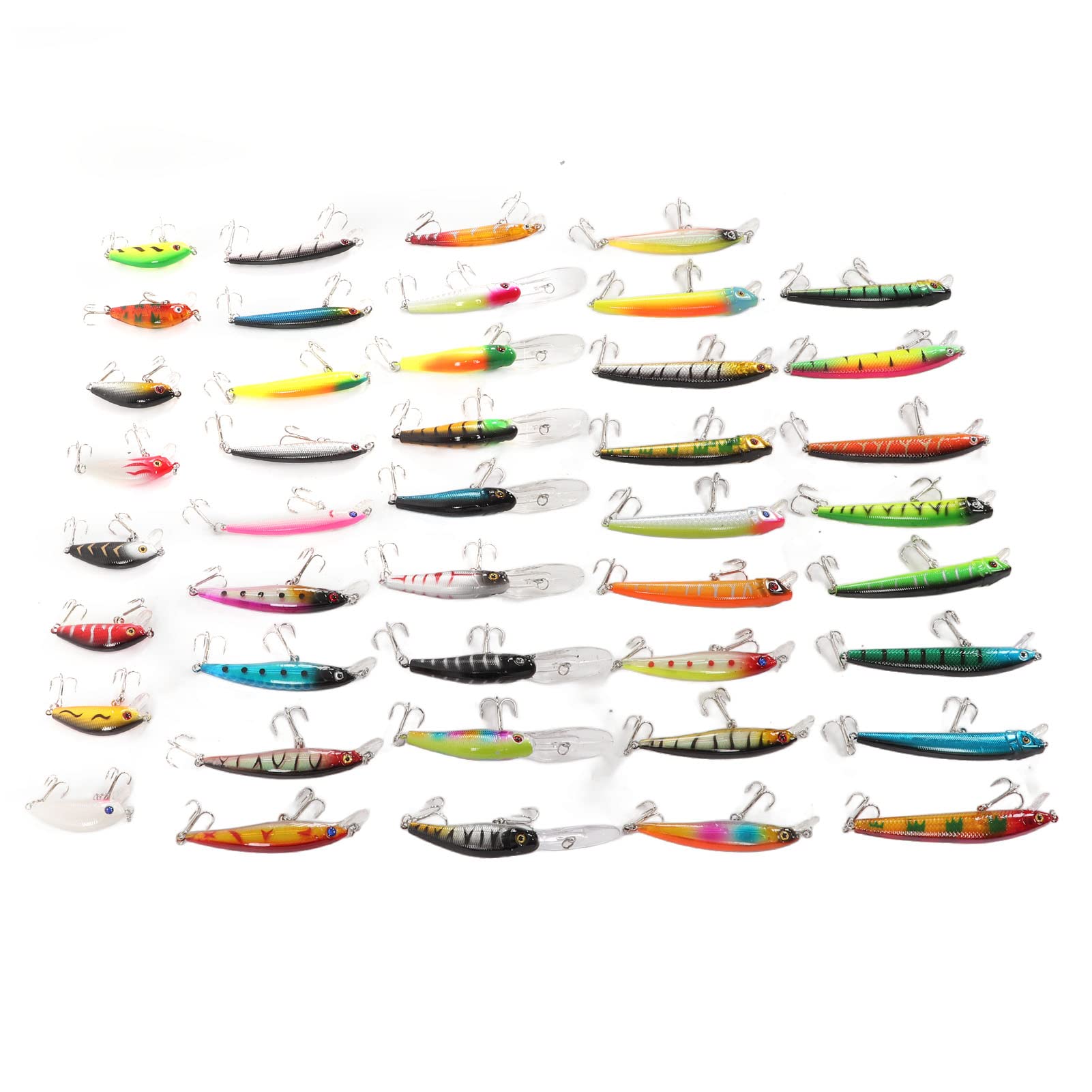 HERCHR Kit De Señuelos De Pesca, 43 Piezas De Cebo Artificial De Pececillo, Señuelo De Simulación Universal, Señuelos De Pesca con Movimiento Realista para Agua Dulce Y Salada