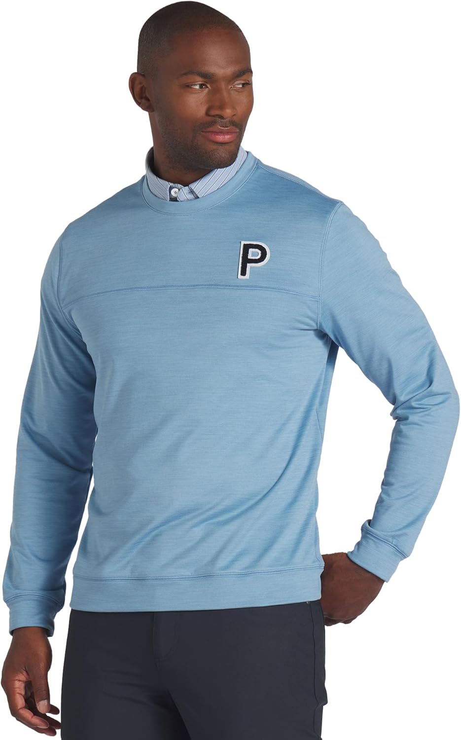 pumagolf Mens Cloudspun Patch Crewneck