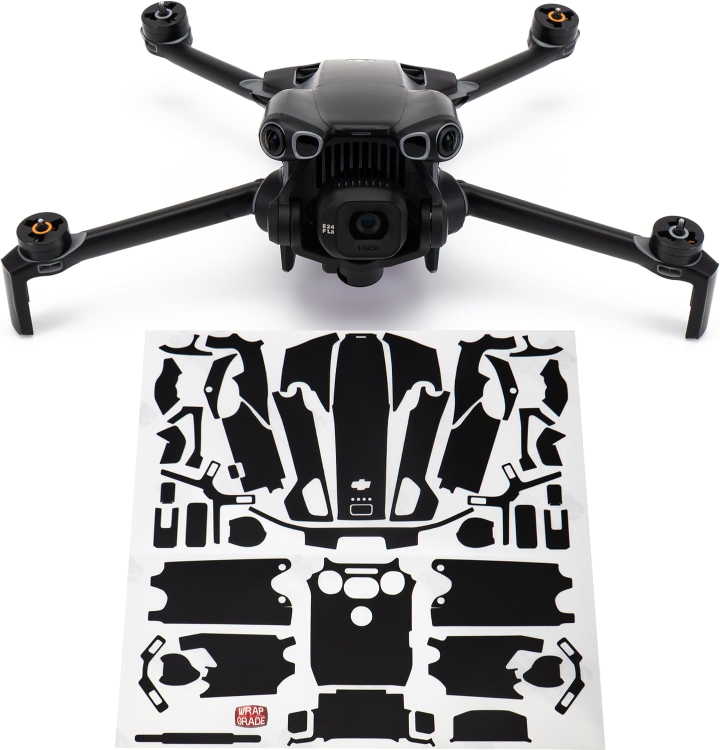 WRAPGRADE Skin Stickers Compatible with DJI Mini 5 Pro (Neon Orange)