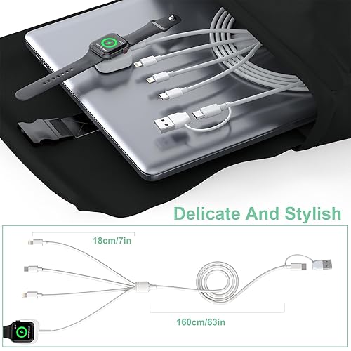 Miniatura 6 de Cable de carga universal 6 en 1 de viaje, cargador USB Atipo C iWatch+Lightning*2+adaptador de cable tipo C Combo para Smart Watch Series