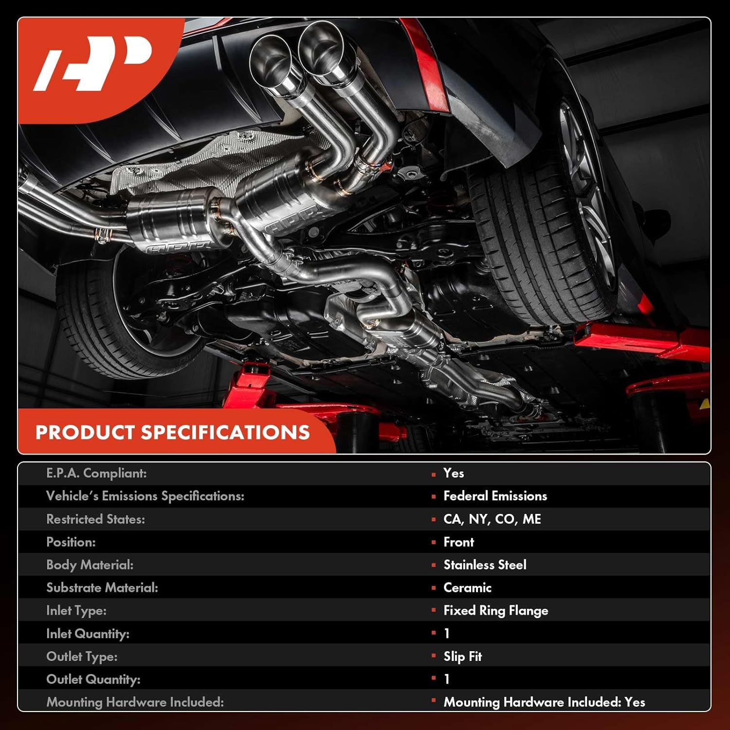 A-Premium Front Catalytic Converter Kit Direct-Fit Compatible with BMW X5 2014-2018, 535i GT 2015-2017, 535i 2015-2016, 535i xDrive, X6, 640i Gran Coupe, 640i, 640i xDrive, 3.0L, E.P.A. Compliant