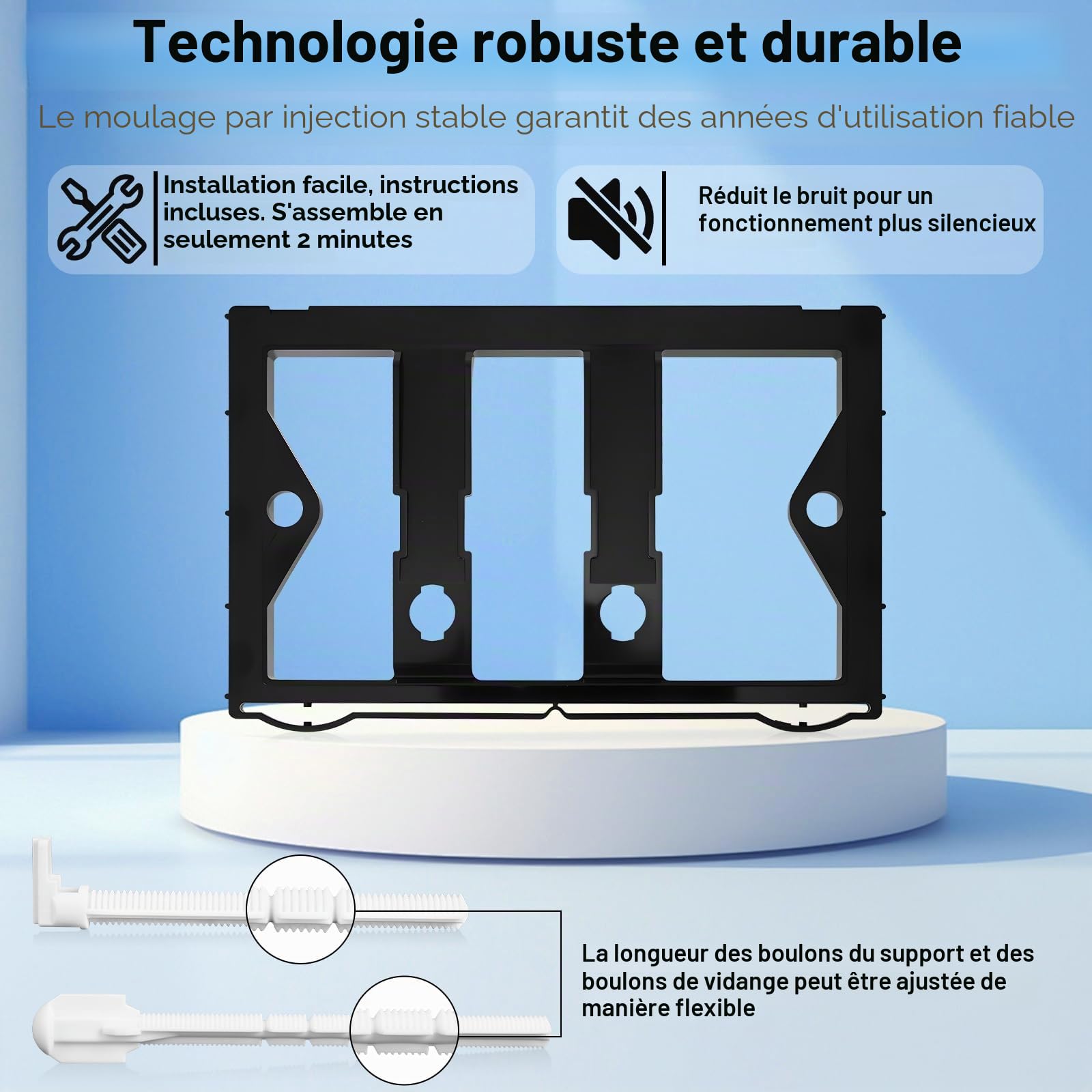 Plaque de Commande WC, Compatible avec Geberit Sigma 01/20/21/30/40/50, UP300 et UP320, avec Double Chasse, avec Leviers de Chasse et d'un Cadre d'Installation (Noir Mate)