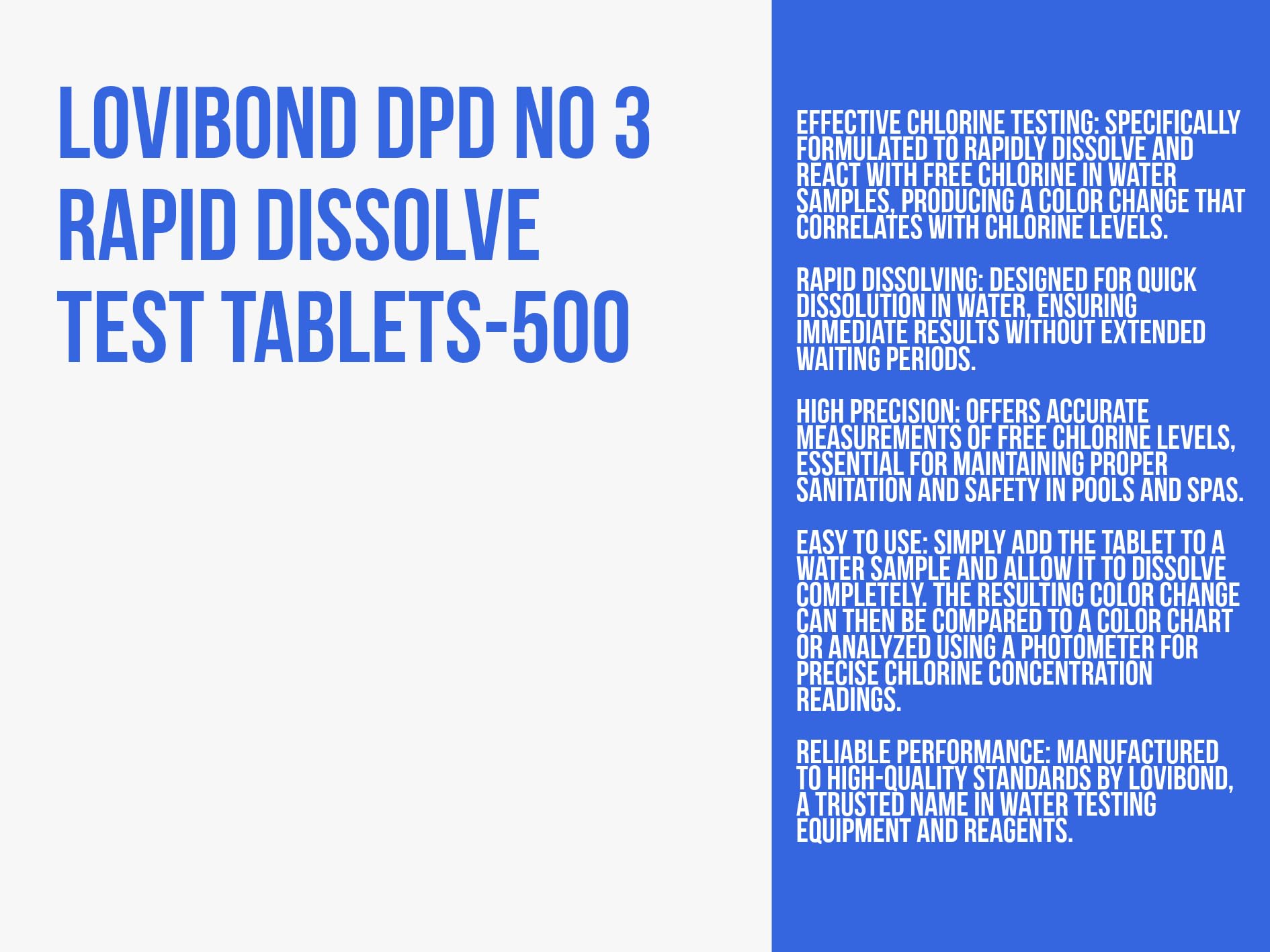 Lovibond DPD No 3 Rapid Dissolve Tablets-500