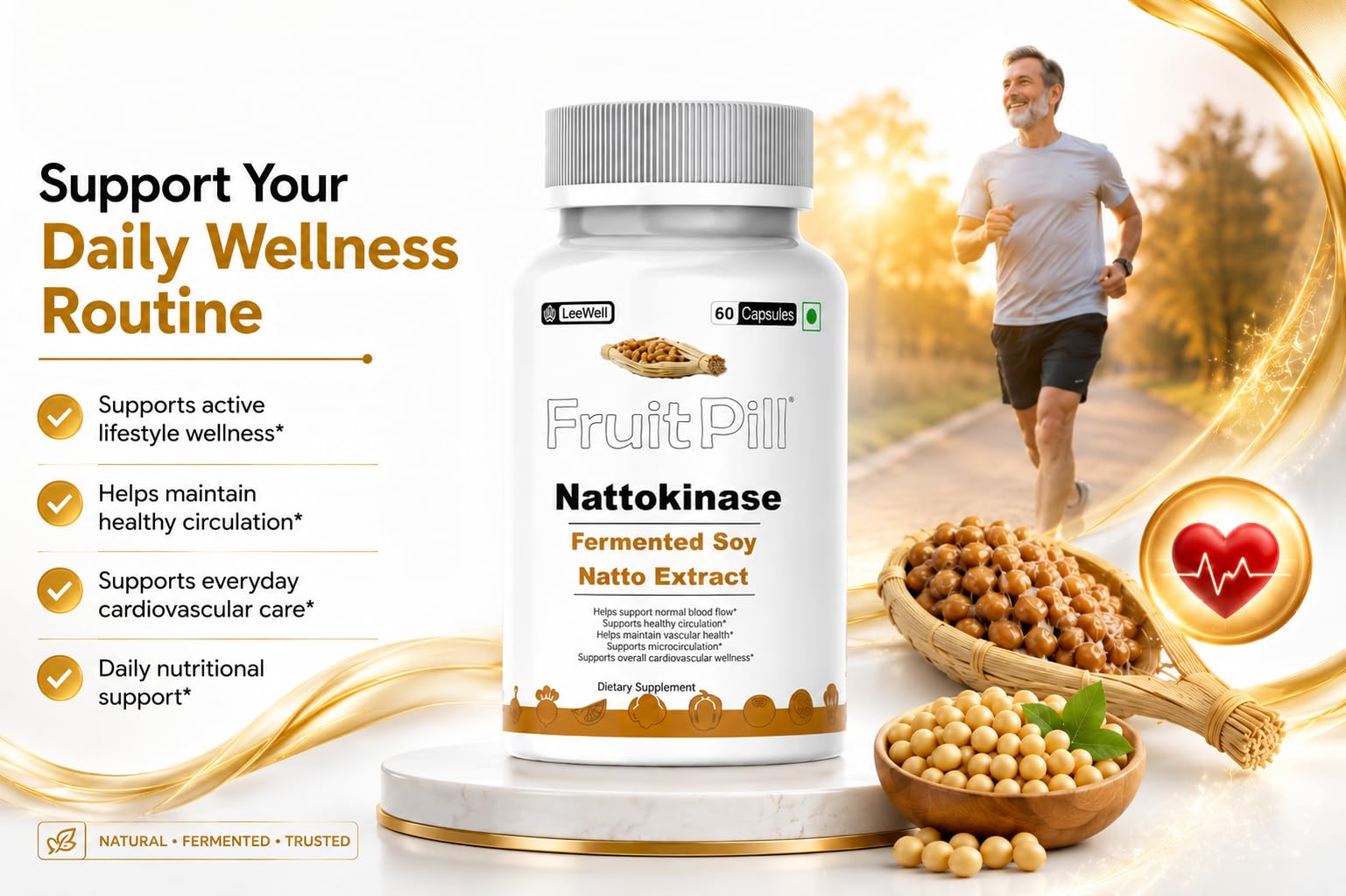 Fruitpill Nattokinase 4000 FU 200mg, 60 Veg Capsules 1