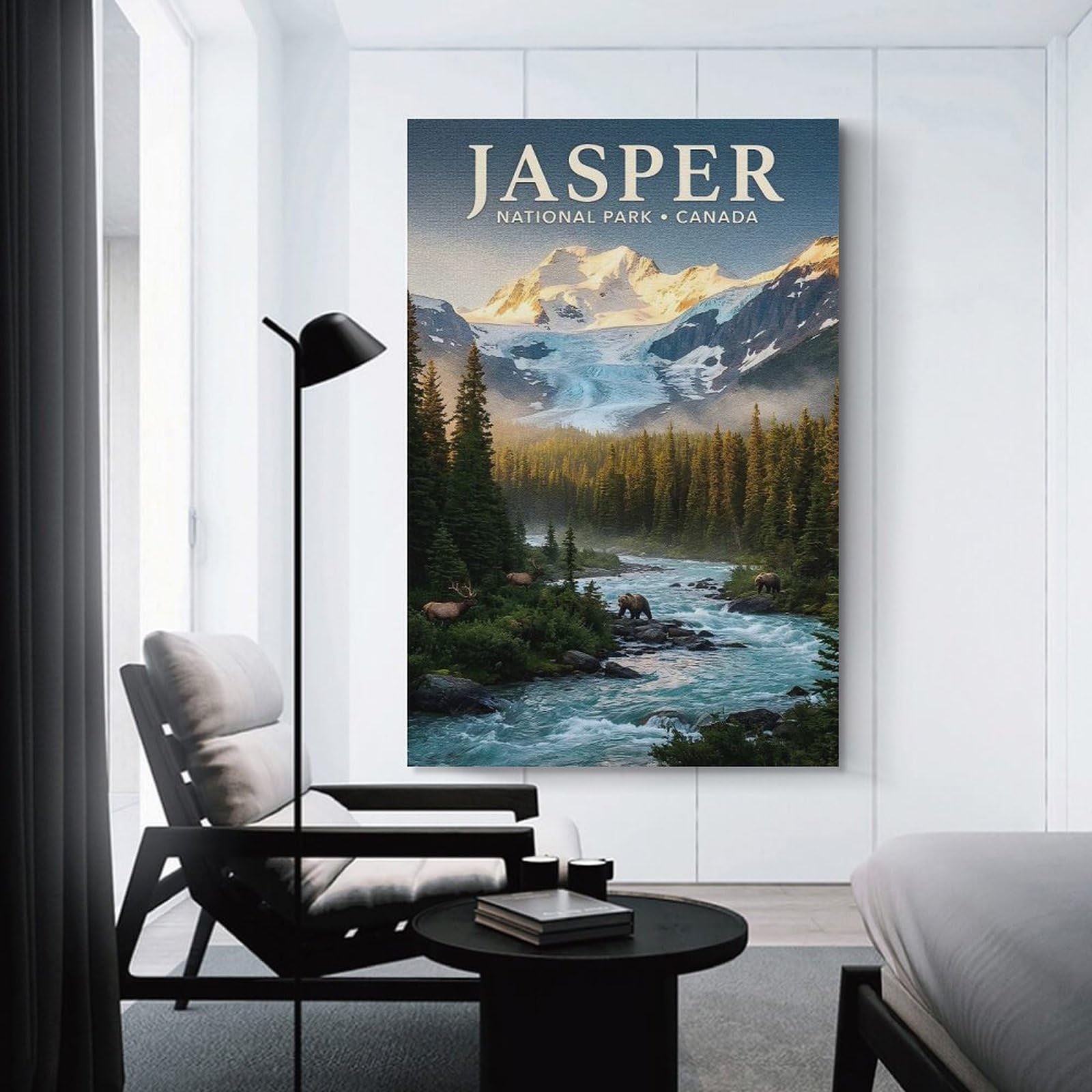 Junmoney Jasper National Park Canada Landscape Home Decor Wall Art, 20x30inch(50x75cm), for Apartment Walls, Studios Or Work Areas, Wall Decor with Flexible Room Appeal