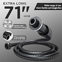 Vista 7 de Veken Cabezal de ducha de lluvia ancho con rociador de agua de mano multimodos, combo de cabezal de ducha de alta presión con brazo para accesorios