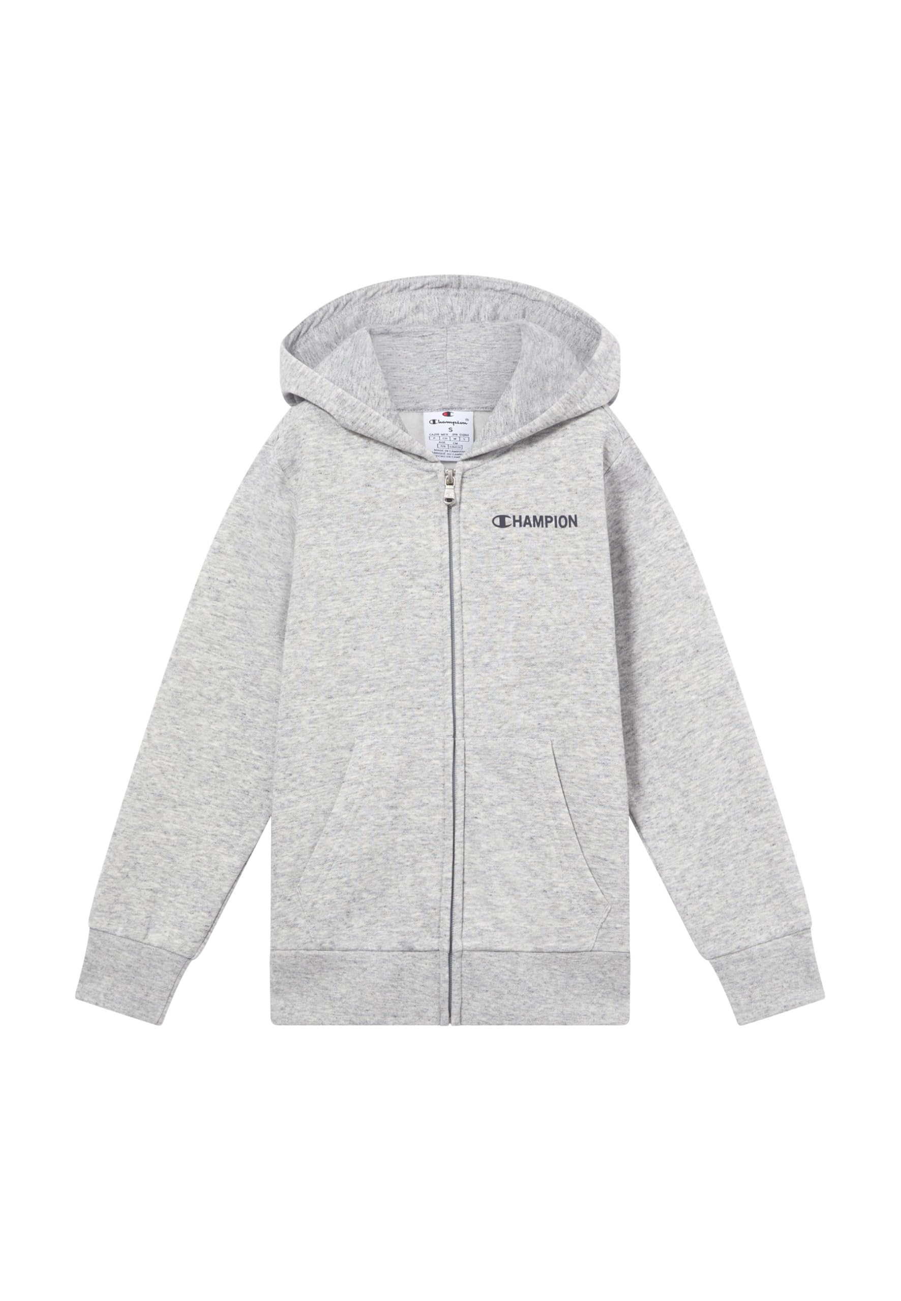 CHAMPION Boys' Hooded Full Zip Fleece Sweater with Graphic logo, large hoodie, ultra soft, warm kids pullover, deep front pockets, PE School jumper