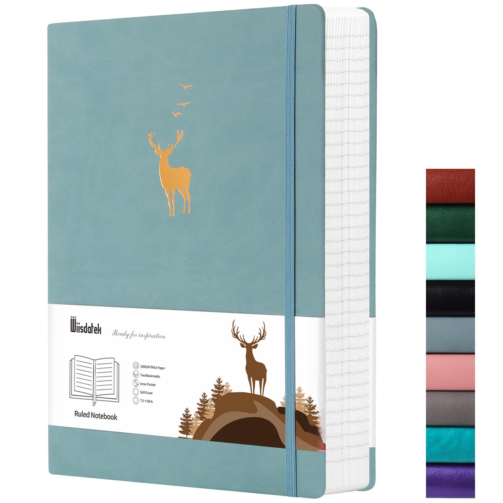 Wiisdatek College Ruled Notebook, 312 Numbered Pages Large B5 Lined Journal Notebook