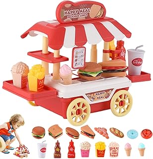 Play House Toy Set | Pretend Play Food Set with Hamburger Dessert | Playhouse with Pretend Play Toy Food Set, Kids Kitchen Playset for Toddlers Girls and Boys Aezon