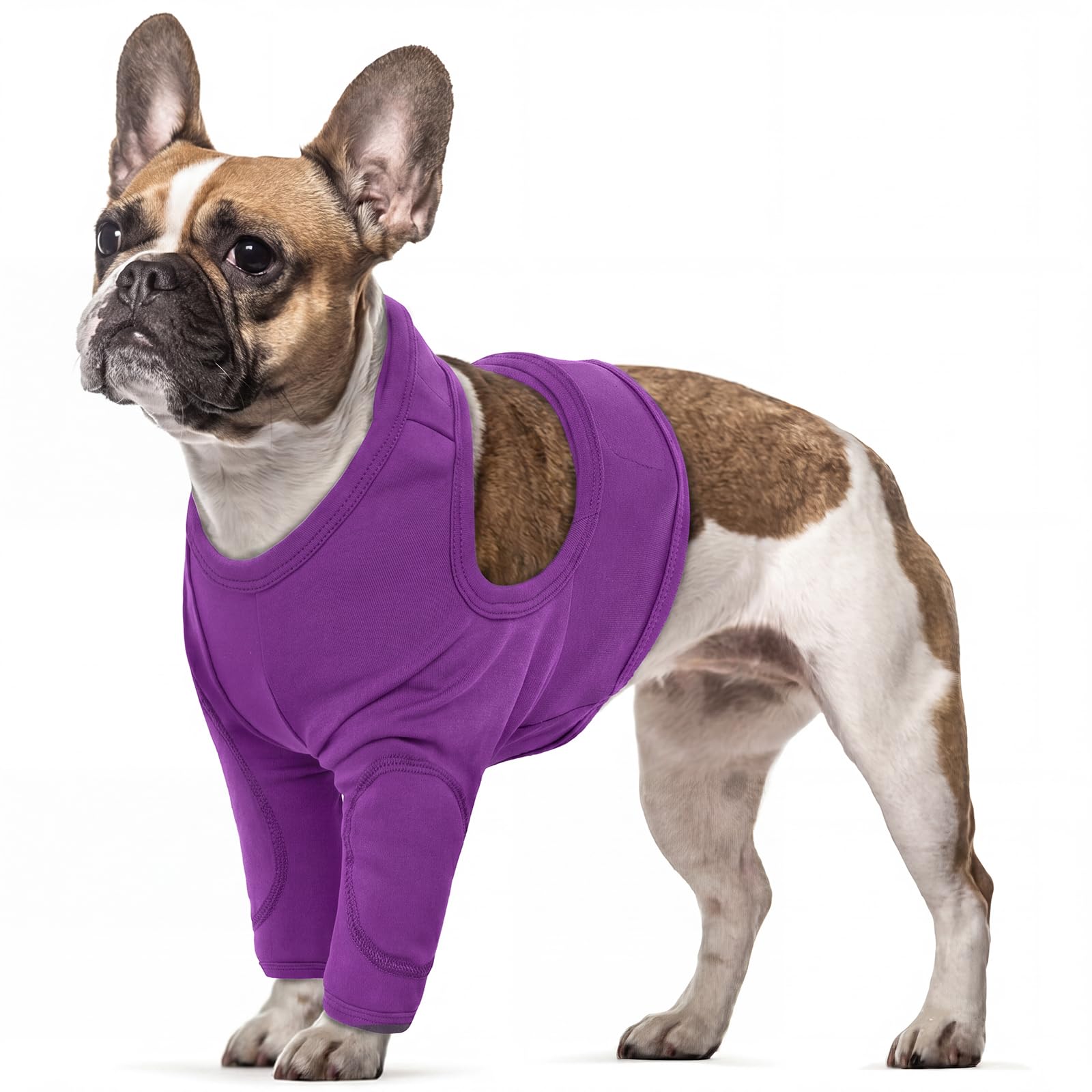 Cotton Dog Sleeve Front Legs, Soft Long Legged Sleeve Dog Wound Protection Suit, Stop Pet From Getting To Operation Site And Keep Clean(Dark purple, S)