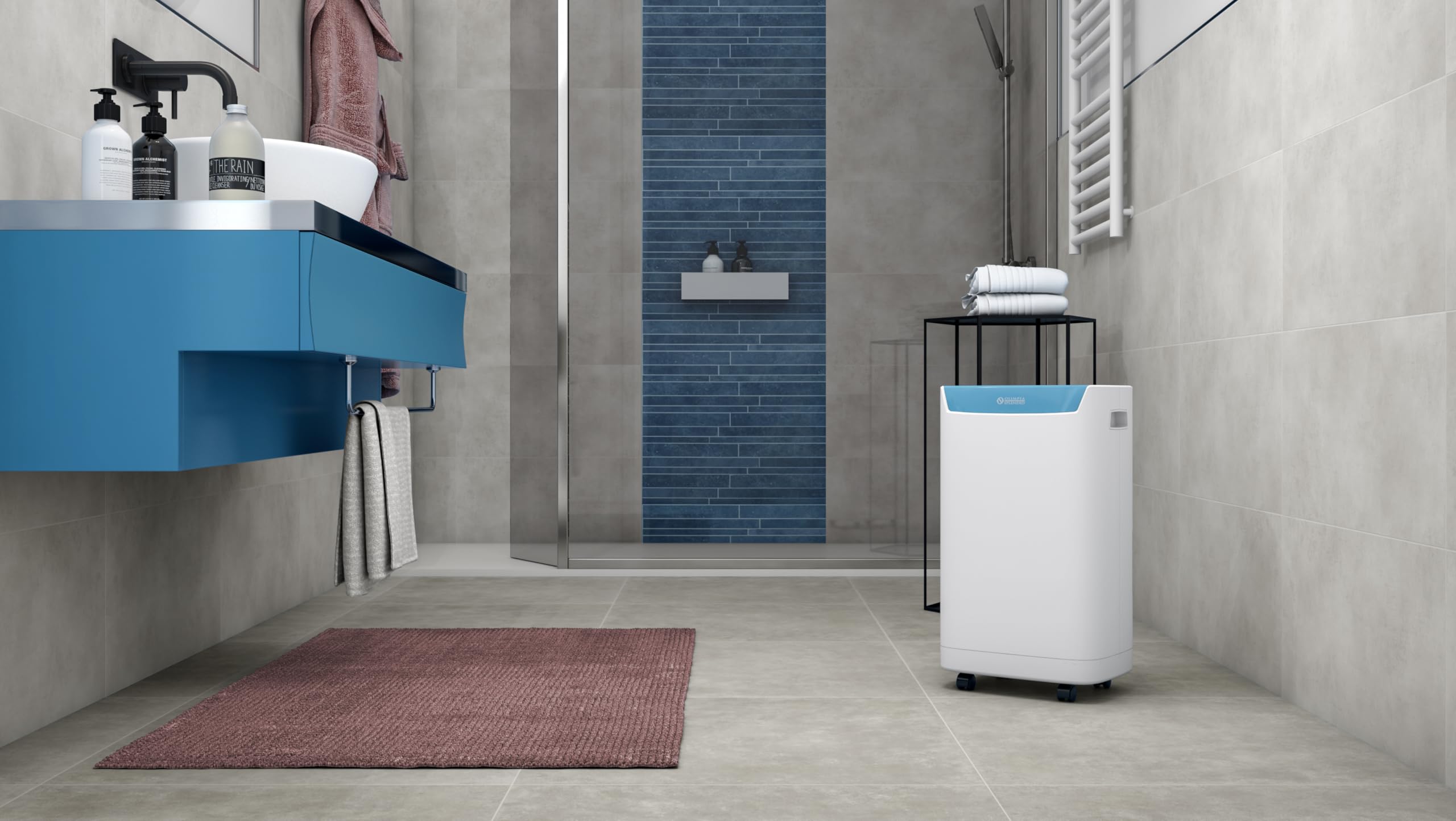 Olimpia Splendid 02620 Aquaria S1 10X - Deumidificatore 10L/giorno con serbatoio estraibile, display touchscreen, tripla filtrazione con HEPA, Wi-Fi integrato, per ambienti fino a 45 m³