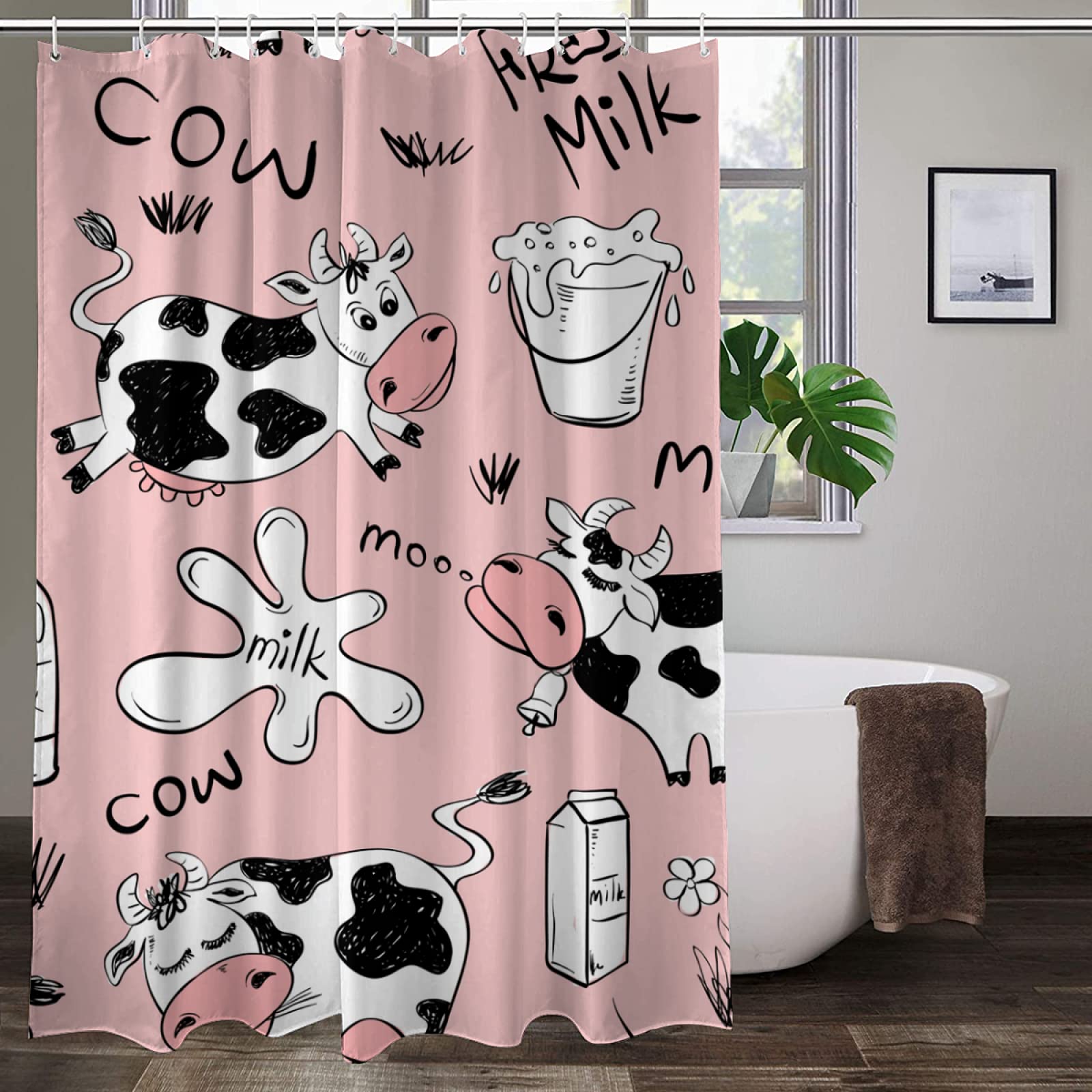 Miyotaa Set di tende da doccia con scheletro gotico, 152 x 180 cm