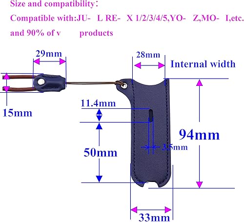 Miniatura 3 de ZUYOOK Funda de piel sintética con cordón para J-U-U-LR-E-LXMO-TIYO-OZ o cordón de tamaño similar, funda protectora para bolígrafo azul+naranja 2