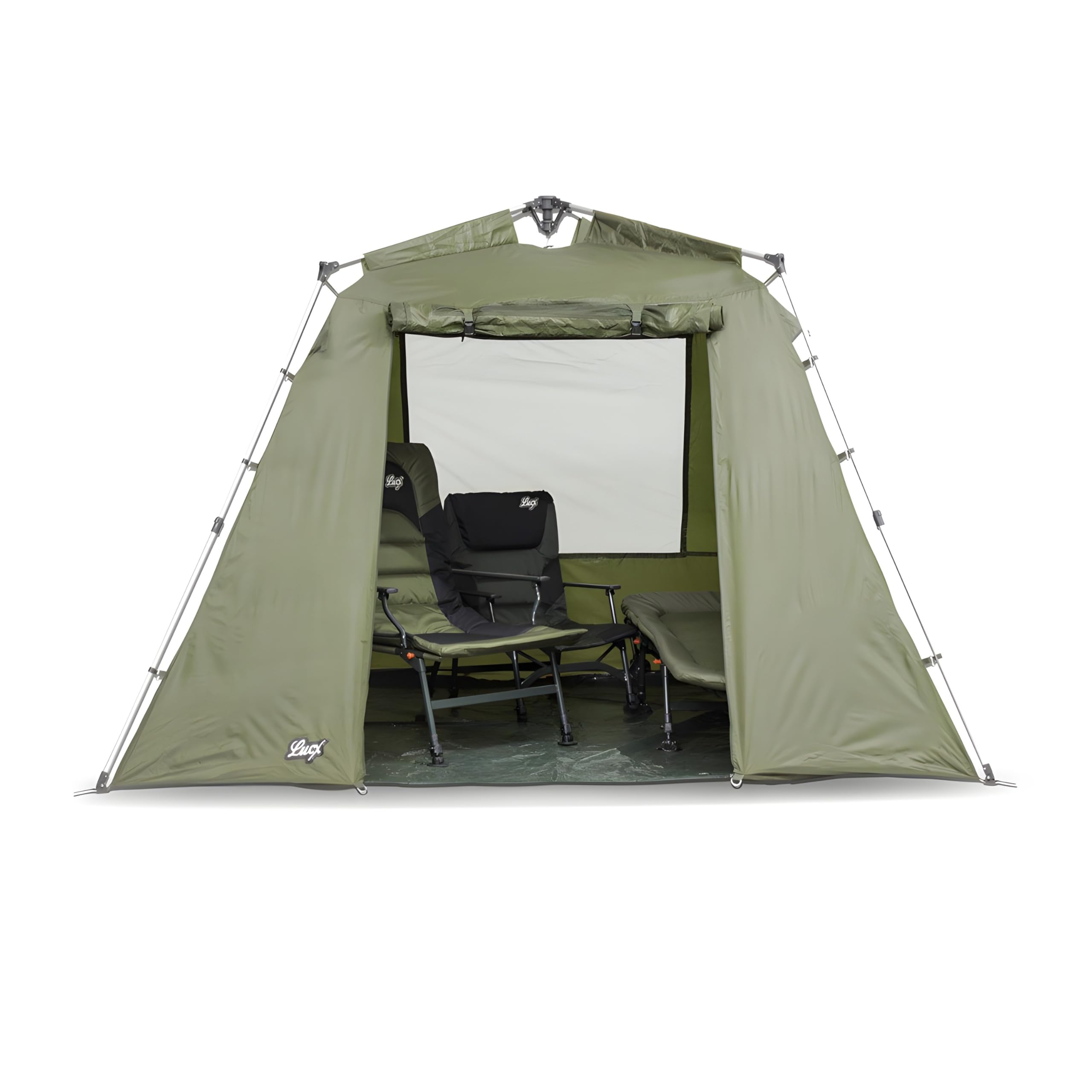 Lucx Marder Bivvy Angelzelt für 1-3 Mann - kompaktes Karpfenzelt, 1,70 m Stehhöhe, herausnehmbarer Bodenplane & 10.000 mm Wassersäule