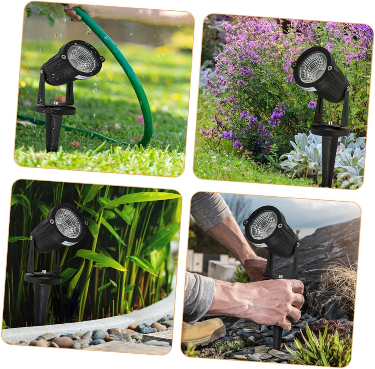 VICASKY 32pcs Garden Solar Lamp Stakes Aluminum Ground Spike for Landscape Lighting Easy Installation for Outdoor Pathway and Lawn Decor