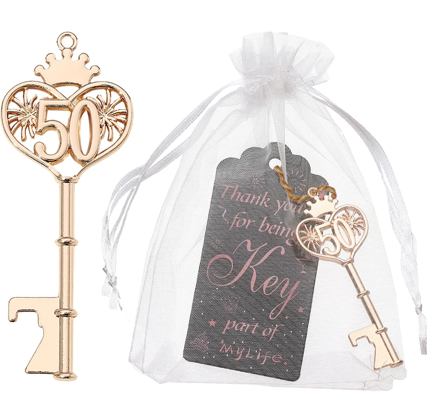 24pcs 50th Gold Key Bottle Opener Set