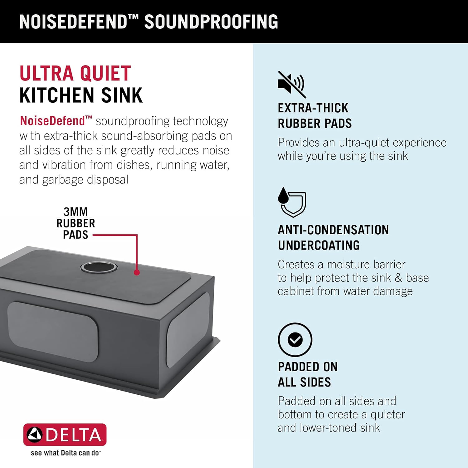 Delta 30-Inch Stainless Steel Workstation Undermount Kitchen Sink