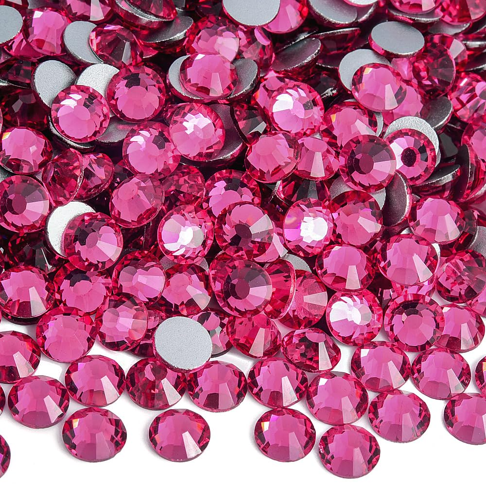 Glass Rhinestones Flatback Crystals Beads for Crafts Rose SS6 1440pcs