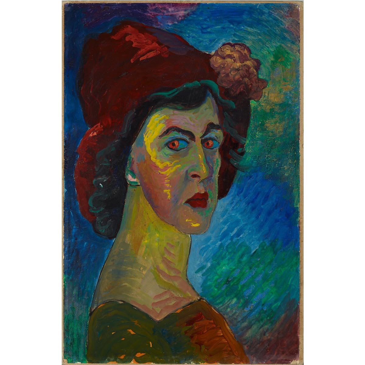 Toile Marianne von Werefkin Autoportrait grand format 30x40 pour grand mur vide