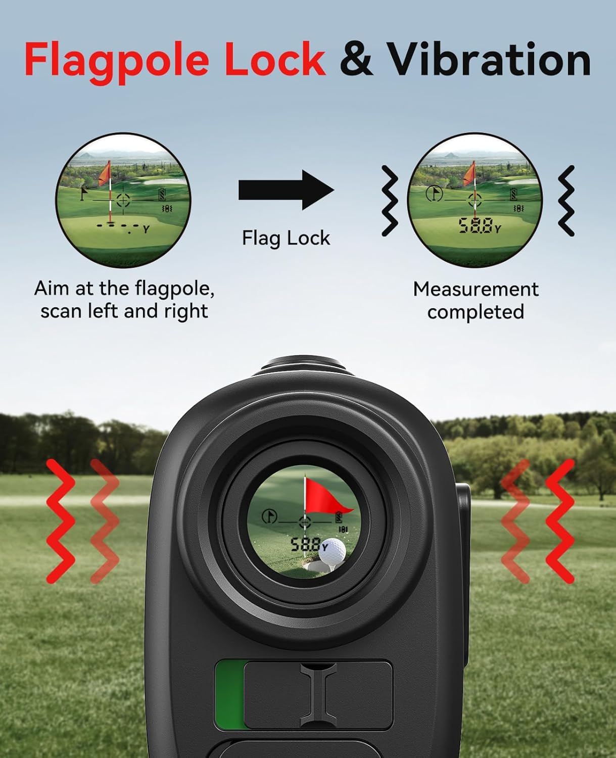 Range Finder Golf, 1200 Yards Rangefinder with Slope, Magnetic Stripe, 7X Magnification, IP54 Water Resistant, Rechargeable Battery, Flag Pole Locking Vibration, Golf Accessories for Men Women - Image 8